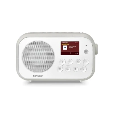 Abbildung von Sangean DPR 42BT tragbares DAB+ Digitalradio (FM RDS Tuner, Bluetooth, integrierter Lautsprecher, Batteriebetrieben), Weiß Grau