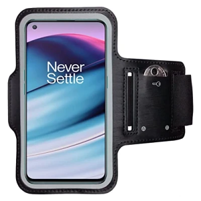 Abbildung von CoverKingz Sportarmband für OnePlus Nord CE 2 5G Armtasche mit Schlüsselfach Oberarm Halterung Sport Laufarmband Handy Armband Schwarz