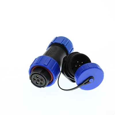Abbildung von ZBLZGP HE21 6 poliger Steckverbinder 30A 8 12mm Kabel IP68 Wasserdichter Stecker Buchse Aviation Circular Industrial Panel Mount