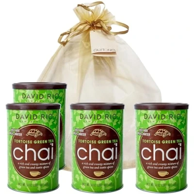 Abbildung von GUSTONE. David Rio Geschenkset Tortoise Green Tea 4 x 398g Dosen Chai Latte