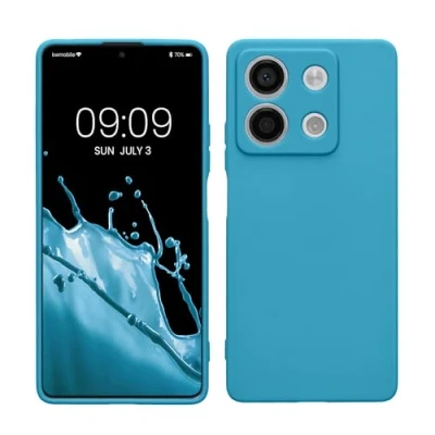 Abbildung von kwmobile Handyhülle kompatibel mit Xiaomi Redmi Note 13 5G Hülle Handy Case aus weichem Silikon in Karibikblau