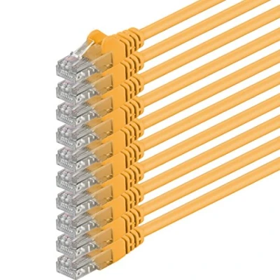 Abbildung von 2m gelb 10 Stück (PACK) CAT.6 CAT6 Ethernet Lan Netzwerk Kabel 1000 Mbit/s Patchkabel