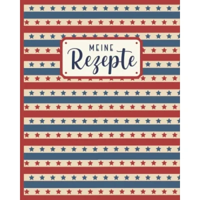 Abbildung von Meine Rezepte zum Selberschreiben: leeres DIY Kochbuch selbst gestalten (Sterne und Streifen)