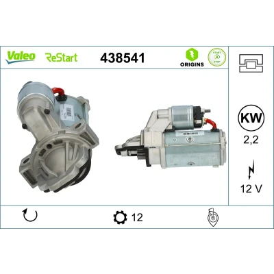 Abbildung von VALEO 438541 Anlasser 12 2,2 FORD: Transit V363 Bus, Pritsche / Fahrgestell