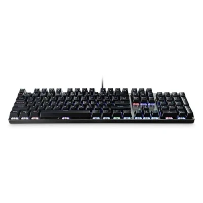 Abbildung von MediaRange Gaming Series kabelgebundene mechanische Tastatur mit 104 Tasten und 14 Farbmodi, QWERTZ (DE/at/CH), schwarz/Silber, MRGS101