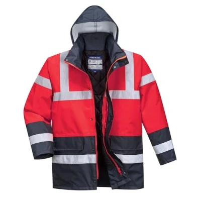 Abbildung von Portwest Warnschutz Kontrast Traffic Jacke, Größe: L, Farbe: Rot/Marine, S466RNRL