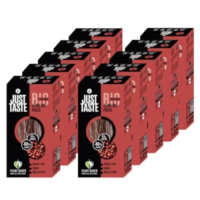 Abbildung von JUST TASTE BIO Azuki Soja Spaghetti/Pasta 41g PROTEIN ideal für Sportler Low Carb 250g (10er Pack)