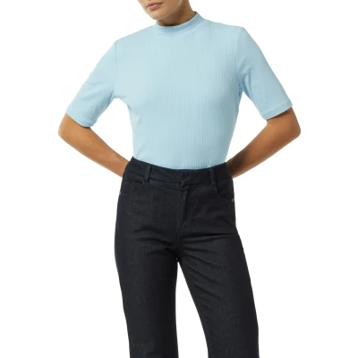 Abbildung von comma IM SLIM FIT Tshirt basic, Damen, Größe: 34, Hellblau