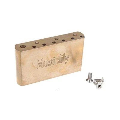 Abbildung von Musiclily Ultra 10,5 mm Messing 42 Standard MIM Style Tremolo Block für Mexico Fender Strat und Squier Classic Vibe/Speical E Gitarre