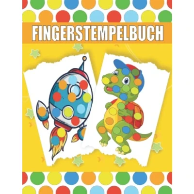 Abbildung von Fingerstempelbuch: 50 Lustige und Herausfordernde Fingermalbuch Bilder für Kinder Ab 5 Jahren mit Unterhaltsamen Lehrreichen Themen