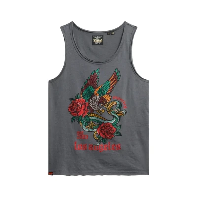 Abbildung von Superdry NEO TRAD Tattoo Scoop NECK TANK Top, Damen, Größe: 42, Washed black slub