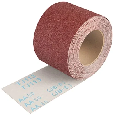Abbildung von Shineboc Schleifpapier Rolle Körnung 60, 93 mm x 10 m Schleifleinen für Handschleifer zum Holz Metall