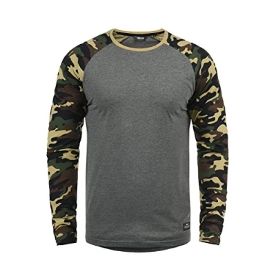Abbildung von Solid Sdcajus Langarmshirt, Herren, Größe: Medium, Grey melange