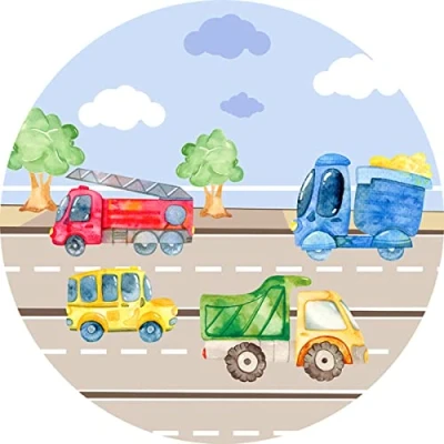 Abbildung von Fondant Tortenaufleger Tortenbild Geburtstag AUTOS/LKW K3