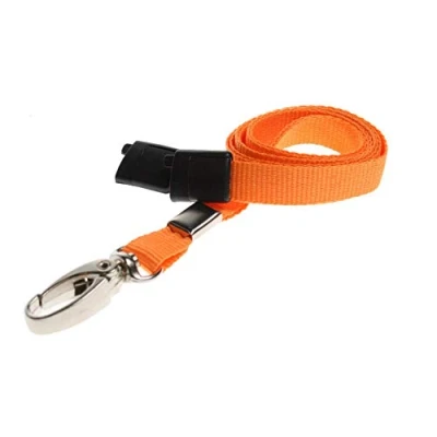 Abbildung von ALG ID Cards® Breakaway Schlüsselband, einfarbig, mit Sicherheitsverschluss, orangefarbenes Umhängeband Metallclip, Schlüsselband für Passkarten, Ausweishalter (orangefarbenes Schlüsselband)