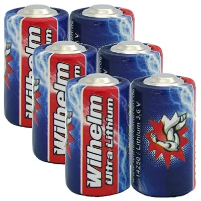 Abbildung von 6 x Wilhelm ER14250 LS14250 Batterie 1/2 AA Lithium 3,6V 1200 mAh Li SOCl2