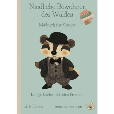 Abbildung von Malbuch Niedliche Bewohner des Waldes: Dougie Dachs und seine Freunde