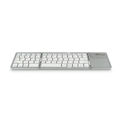 Abbildung von MediaRange kompakte Funk Tastatur mit 63 Tasten und Touchpad, QWERTZ (DE/AT/CH) Tastaturbelegung, silber