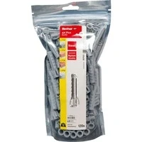 Abbildung von fischer Spreizdübel SX Plus 8 x 40 im Big Pack, Dübel für optimalen Halt bei Befestigungen in Beton, Vollziegel, Porenbeton, Hochlochziegel uvm., ohne Schrauben, 120 Stück