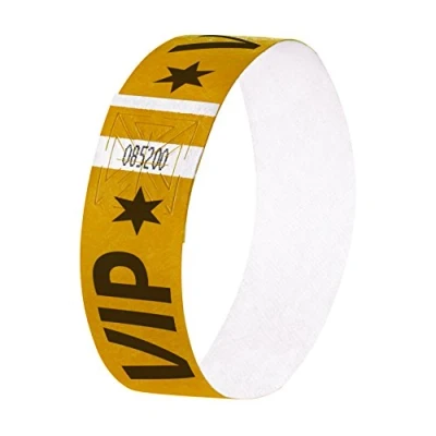 Abbildung von SIGEL EB217 Einlassbänder Super Soft, 120 Stück, Gold, Aufdruck VIP, Festival Armbänder