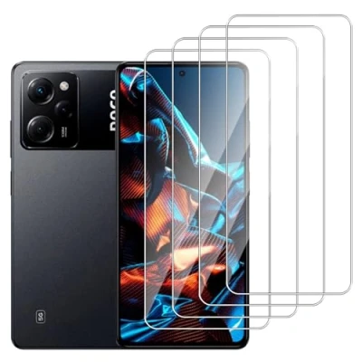Abbildung von Dlxiks 4 Stück, Schutzfolie für Xiaomi Poco X5 Pro 5G, 9H Härte Folie Panzer Schutz Glas, Ultrabeständig,Anti Kratzen Hohe Klar Displayschutzfolie 5G