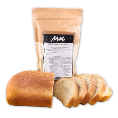 Abbildung von Keto Bread 3.9g carbs MK Gold, Eiweißbrot Backmischung 600 g für 3 Brote (1,2kg) Kohlenhydratarme Brot 29 Protein Low Carb, &amp; Diabetiker