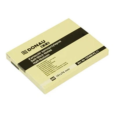 Abbildung von Selbstklebende Notizblöcke DONAU Eco, 101x76mm, 1x100 Blatt, hellgelb, 12 Stück