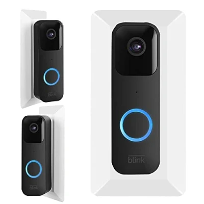 Abbildung von Halterung für Blink Video Doorbell, Wandplatte Türklingel, Verstellbar Doorbell Eckhalterung, Abgewinkelter Keilhalterung Zubehör Weiß