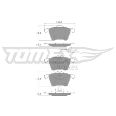 Abbildung von TOMEX brakes TX 13 58 Bremsbelagsatz Vorderachse inkl. Verschleißwarnkontakt VOLKSWAGEN: Sharan I, Kastenwagen, FORD: Galaxy Mk1 MPV