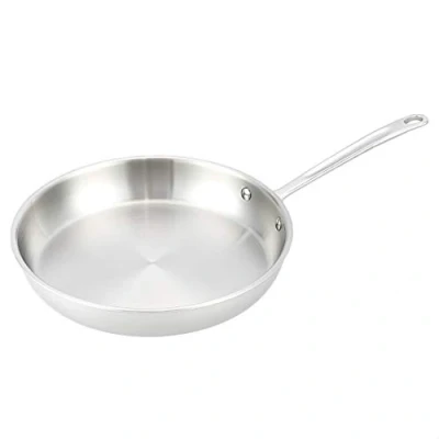 Abbildung von Amazon Basics Bratpfanne aus Edelstahl, 3 lagig, 30 cm, hitzebeständiger Griff, silberfarben (früher AmazonCommercial Marke)