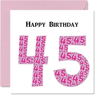 Abbildung von Stuff4 Shapecloud lustige Geburtstagskarte zum 45. Geburtstag für Frauen, Vater, Mutter, Bruder, Schwester, Großvater, Oma, Onkel, Tante, 145 x mm,