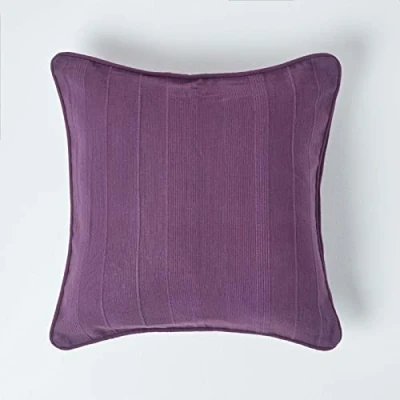 Abbildung von Homescapes Kissenhülle Rajput, lila Zierkissenbezug 45 x cm für Dekokissen und Sofakissen aus 100% Baumwolle mit Reißverschluss, violett