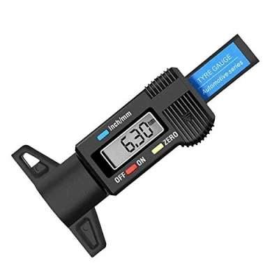 Abbildung von RUIZHI Reifen Profiltiefenmesser Reifenprofilmesser Auto Profilmesser Digital Tiefenmesser LCD Display 025.4 mm Motorrad Messchieber für PKW, Vans, LKW