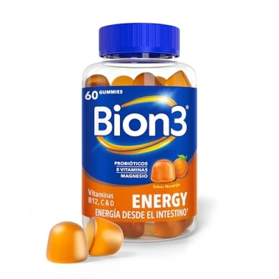 Abbildung von Bion3 Energy Gummies Nahrungsergänzungsmittel mit Probiotika für körperliche und geistige Energie, 60 Gummie, 1 2 Monate Verwendung (60, Energie)