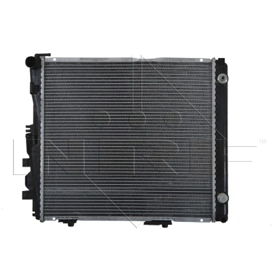 Abbildung von NRF 526573 Kühler, Motorkühlung Aluminium 533 485 42 mit Anbauteilen Kühlrippen gelötet MERCEDES BENZ: W124 Limousine, E Klasse Cabrio, Coupe