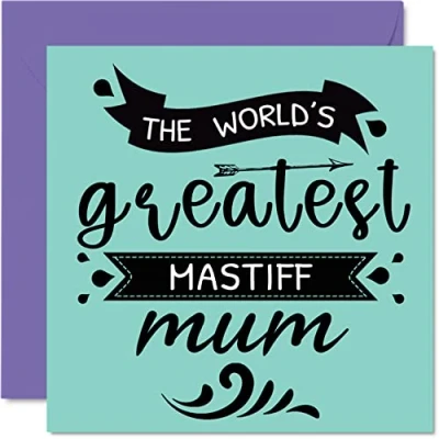 Abbildung von Geburtstagskarten für Sie von dem Hund die beste Mastiff Mama Geburtstagskarte Haustier, Hundemutter, Geburtstagsgeschenke, 145 mm x mm, Muttertagsgrußkarten Mama,