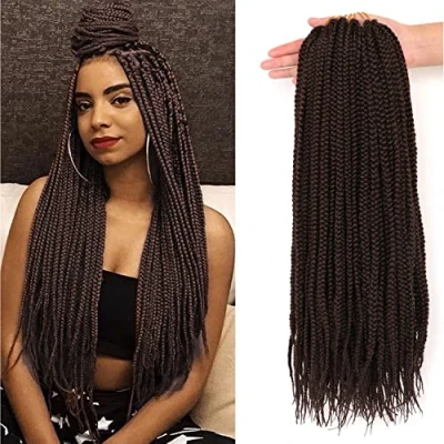 Abbildung von 7Packs Box Braids Crochet Hair Extensions Kanekalon Kunsthaar Haare Zum Einflechten Braiding (45.7CM)