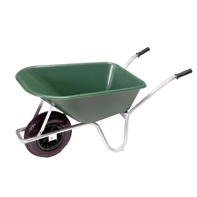 Abbildung von ProBauTec Gartenschubkarre, 100 L, mit PP Mulde, Muldenstützbügel und Kippbügel