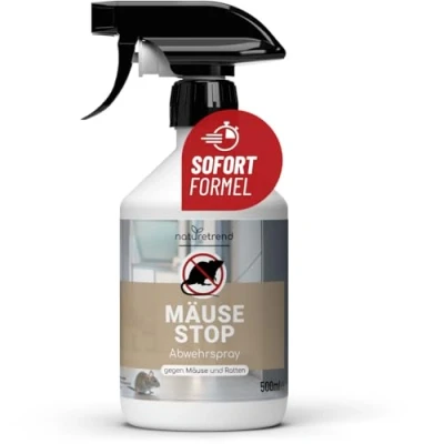 Abbildung von naturetrend Mäuse Stop Spray 500ml Rattenabwehr &amp; Mäuseabwehr mit Pfefferminzöl I Abwehrmittel zum vertreiben im Garten Haus Mäuseschreck hält Ratten, Nagetiere fern