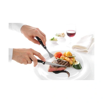 Abbildung von HENDI Steakmesser 6 Stk. 21,5 cm Kitchen Line Edelstahl ABS Griff schwarz, Set