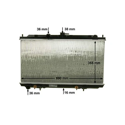Abbildung von MAHLE ORIGINAL CR 1488 000S Kühler, Motorkühlung 360mm 705mm 16mm Automatikgetriebe Kühlrippen gelötet NISSAN: Primera Kombi