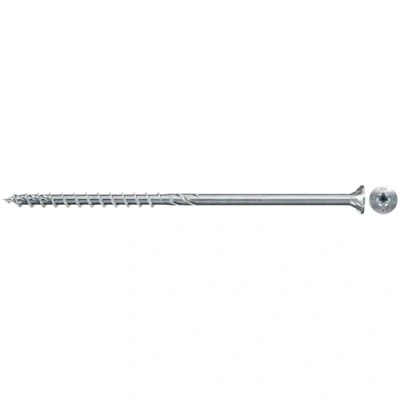 Abbildung von fischer PowerFast II CTP 8,0 x 100, kraftvolle Holzbauschraube mit Senkkopf, Innenstern Aufnahme und Teilgewinde, für den konstruktiven Holzbau, 50 Stk.