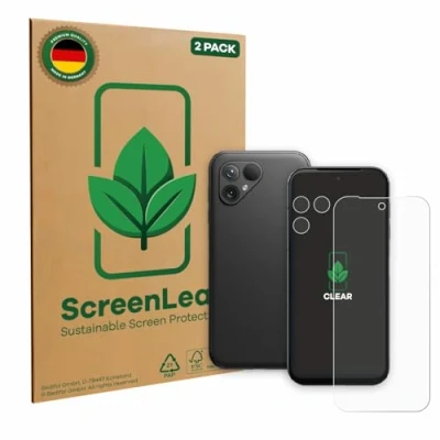Abbildung von ScreenLeaf (2 Stück Schutzfolie für Fairphone 5 (Display+Kamera) [nachhaltiger Displayschutz, Folie, transparent, kratzfest]
