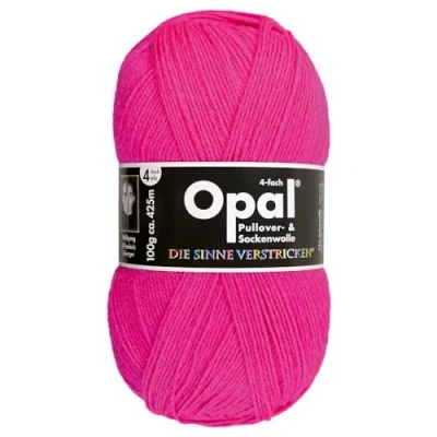 Abbildung von Frida&#039;s Wollhaus Opal 100 g Uni 4 fach Sockengarn Strümpfe Stricken filzfrei Wolle 35 Farben (2010 Neon Pink)