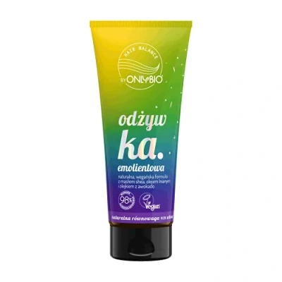Abbildung von ONLYBIO Hair Balance Haarspülung Conditioner mit Sheabutter Leinöl Avokadoöl für raues krauses Haar vegan &amp; natürlich Mangoduft
