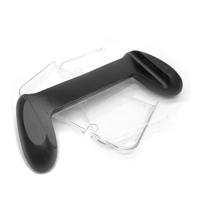 Abbildung von Custom New3DSXL Handgriffe + schützende Kristallschale, für neue 3DS New3DS XL/LL 3DSXL 3DSLL Handkonsole, rutschfester Komfort Gaming Griff geteiltes transparentes Hartschalengehäuse, kratzfest,