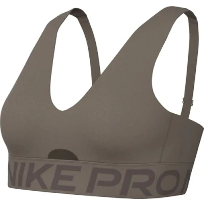 Abbildung von Nike Performance INDY Plunge BRA BOLD Sportbh mit mittlerer Stützkraft, Damen, Größe: Large, Mink brown/ironstone/white