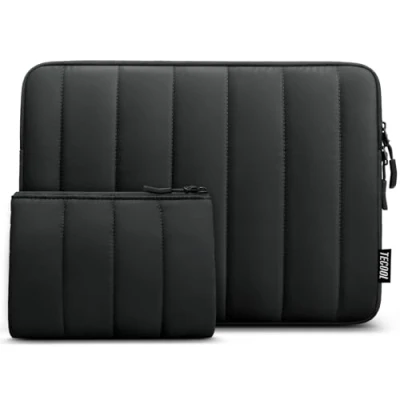 Abbildung von TECOOL 15.6 Zoll Laptoptasche 15 Hülle Tasche für Lenovo Thinkpad ideapad HP Acer Dell Asus Chromebook Notebook, MacBook Pro 16 M3 M2 Schutzhülle Case Spritzfeste Tasche, Schwarz