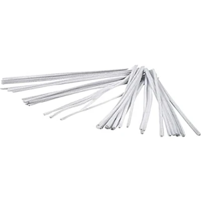 Abbildung von Chenilledraht, Dicke 6 mm, 30 cm, weiß, 50Stck