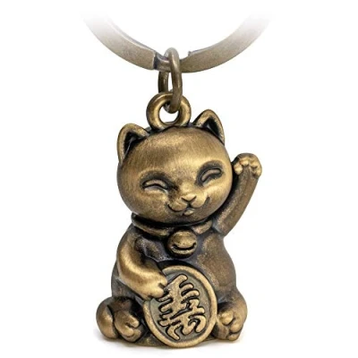 Abbildung von FABACH Schlüsselanhänger Glückskatze Maneki Neko Winkekatze Glücksbringer Geschenk